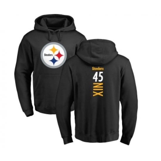 Football Pittsburgh Steelers #45 Roosevelt Nix Black Backer Pullover Hoodie - Ujersey Shop