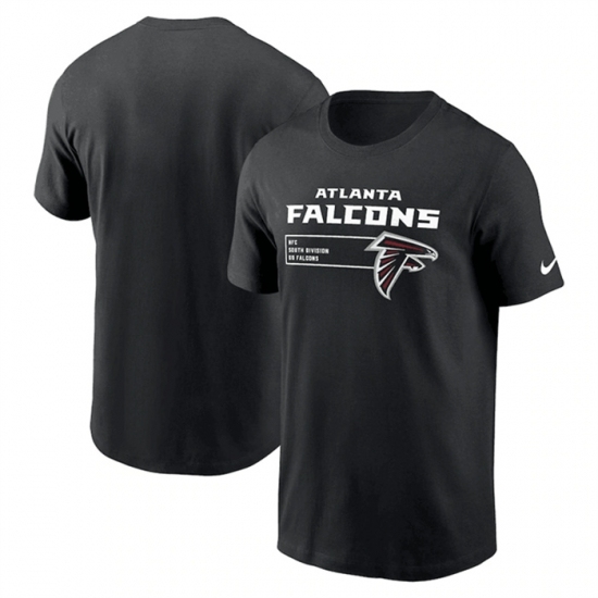 Men's Atlanta Falcons Black Division Essential T Shirt - Ujersey Shop