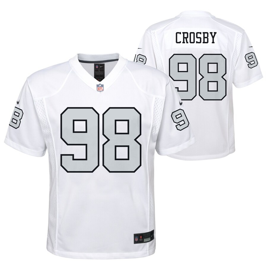 Youth Las Vegas Raiders Maxx Crosby Nike White Game Jersey - Ujersey Shop