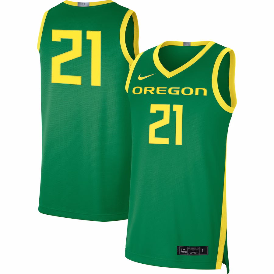 #21 Oregon Ducks Nike Limited Basketball Jersey - Green - Ujersey Shop