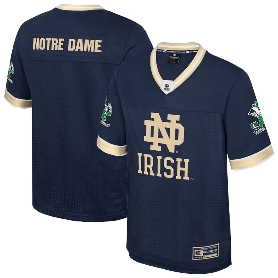 Men's Colosseum  Navy Notre Dame Fighting Irish Nothing But The Hits Football Jersey - Ujersey Shop