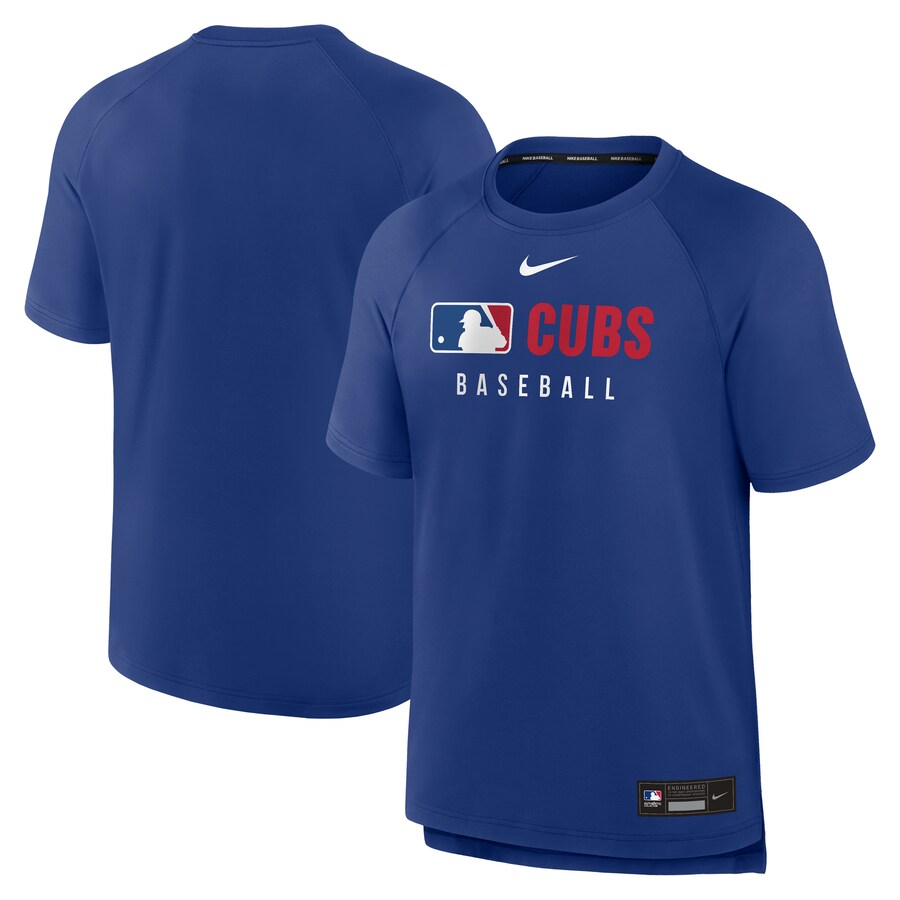 Men's Chicago Cubs Nike Royal Authentic Collection Pregame Raglan Performance T-Shirt - Ujersey Shop
