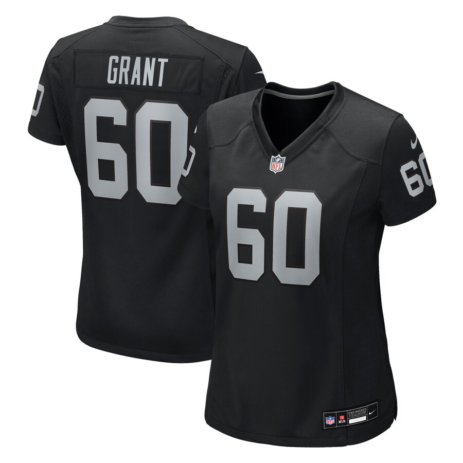 Women's Las Vegas Raiders Charles Grant Nike Black Team Game Jersey - Ujersey Shop