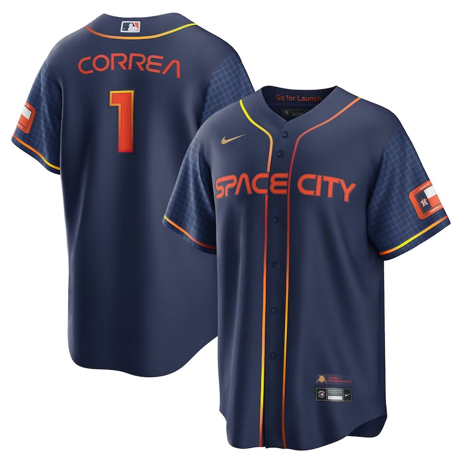 Men's Houston Astros Carlos Correa Nike Navy City Connect Replica Player Jersey - Ujersey Shop