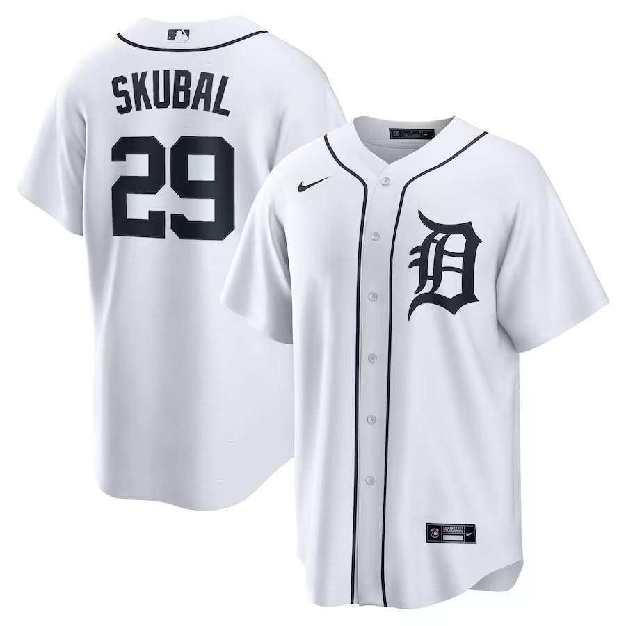 Men's Detroit Tigers Tarik Skubal Nike White Home Replica Jersey - Ujersey Shop