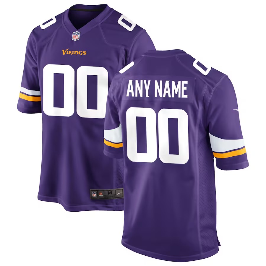 Men's Minnesota Vikings Nike Purple Custom Game Jersey - Ujersey Shop