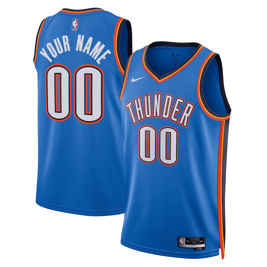 Unisex Oklahoma City Thunder Nike Blue Swingman Custom Jersey - Icon Edition - Ujersey Shop