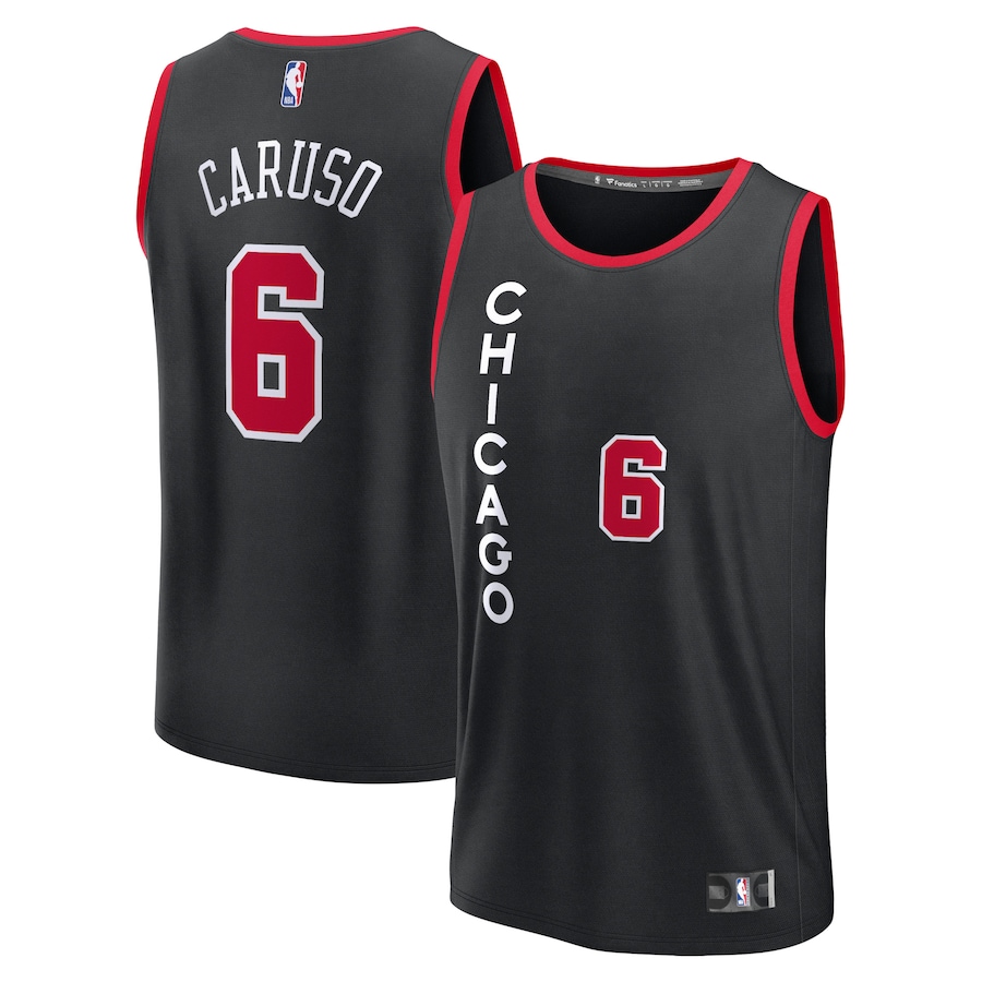 Men's Chicago Bulls Alex Caruso Fanatics Black Fast Break Jersey - City Edition - Ujersey Shop