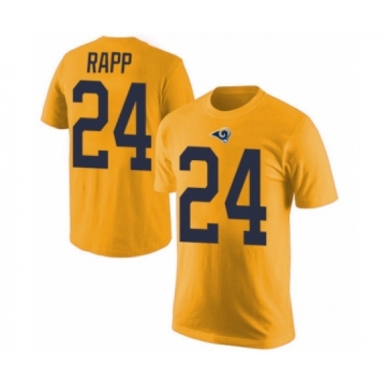Men's Los Angeles Rams #24 Taylor Rapp Gold Rush Pride Name & Number T-Shirt - Ujersey Shop
