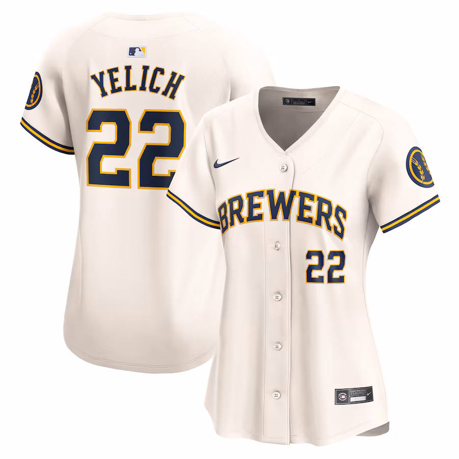 Women's Milwaukee Brewers Christian Yelich Nike Cream Home Limited Player Jersey - Ujersey Shop