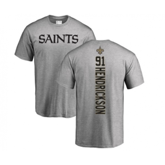 Football New Orleans Saints #91 Trey Hendrickson Ash Backer T-Shirt - Ujersey Shop
