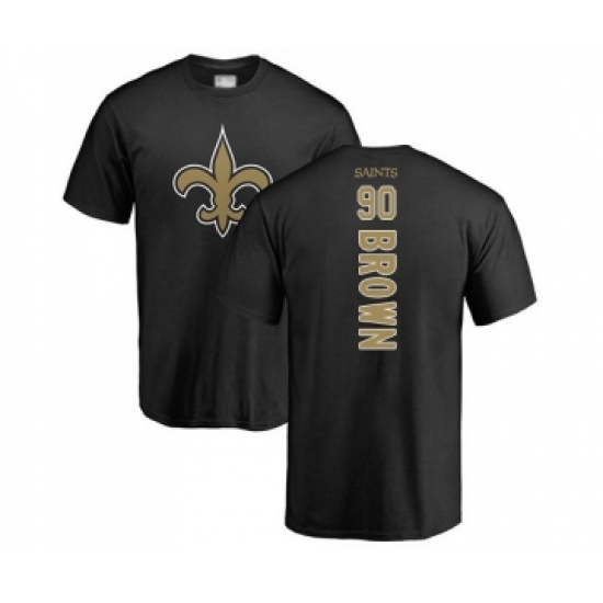Football New Orleans Saints #90 Malcom Brown Black Backer T-Shirt - Ujersey Shop