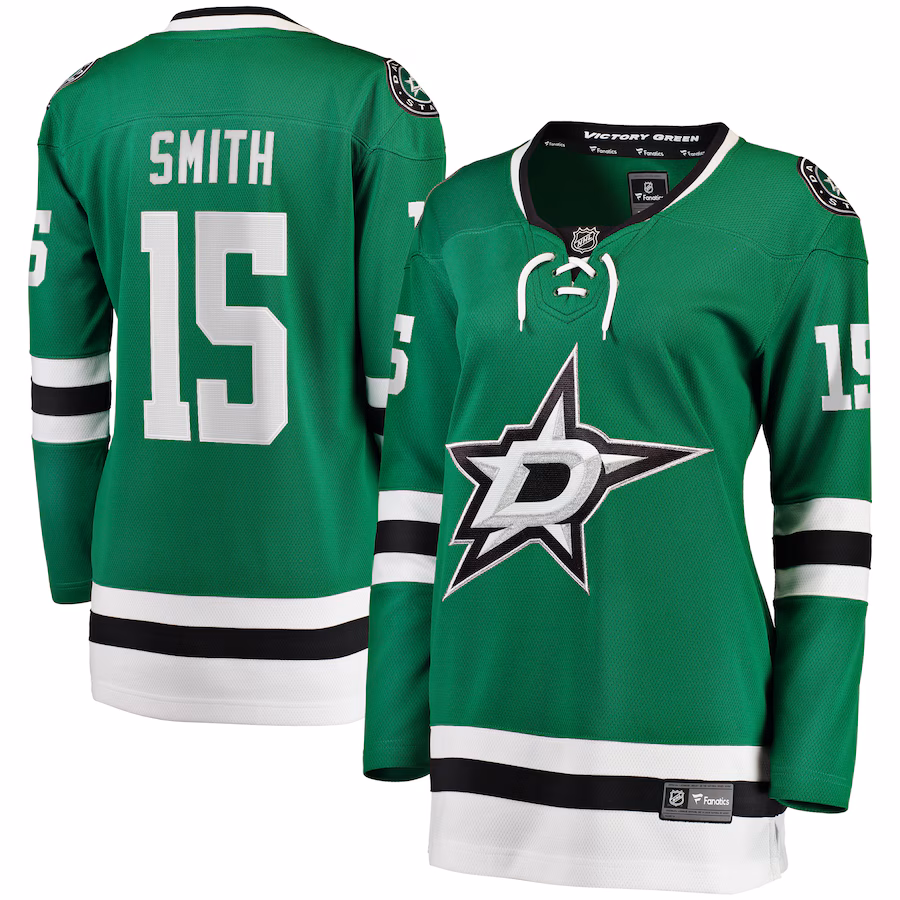 Women's Dallas Stars Craig Smith Fanatics Kelly Green Home Breakaway Player Jersey - Ujersey Shop