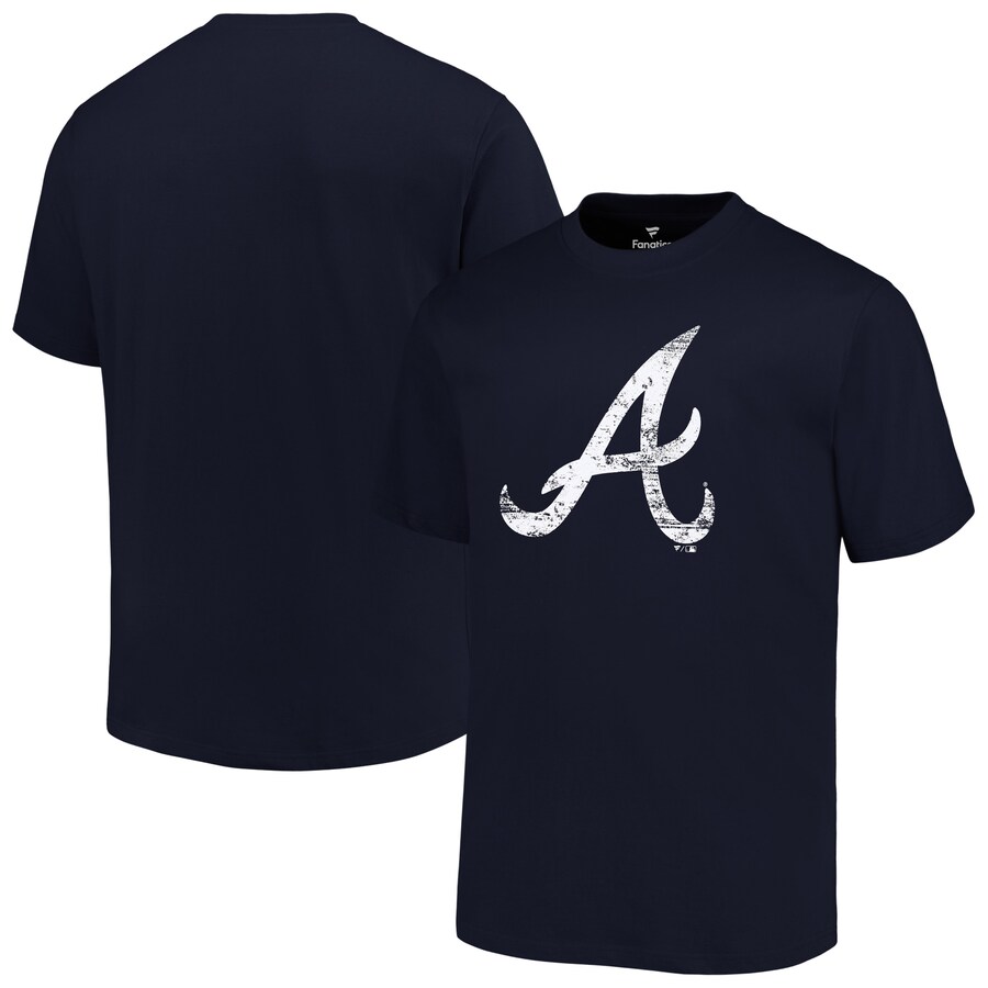 Men's Atlanta Braves Profile Navy Big & Tall Primary Logo T-Shirt - Ujersey Shop