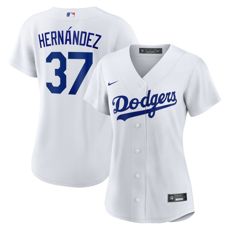 Women's Los Angeles Dodgers Teoscar Hernandez Nike White Home Replica Jersey - Ujersey Shop