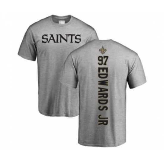 Football New Orleans Saints #97 Mario Edwards Jr Ash Backer T-Shirt - Ujersey Shop