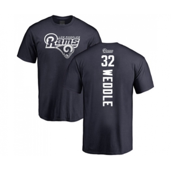 Football Los Angeles Rams #32 Eric Weddle Navy Blue Backer T-Shirt - Ujersey Shop