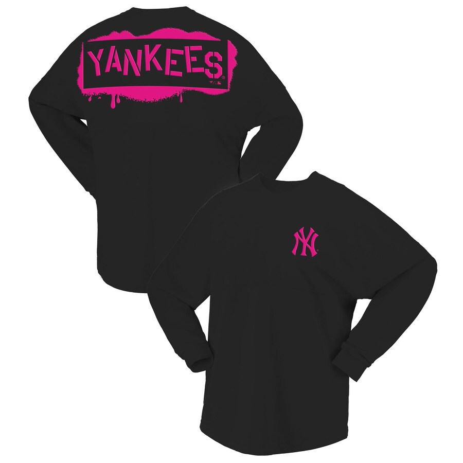 Women's New York Yankees Fanatics Black Neon Jersey Long Sleeve T-Shirt - Ujersey Shop