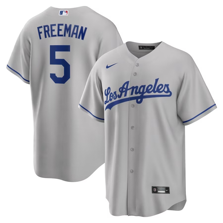 Men's Los Angeles Dodgers Freddie Freeman Nike Gray Road Replica Player Jersey - Ujersey Shop