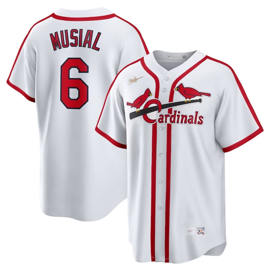 Men's St. Louis Cardinals Stan Musial Nike White Home Cooperstown Collection Player Jersey - Ujersey Shop