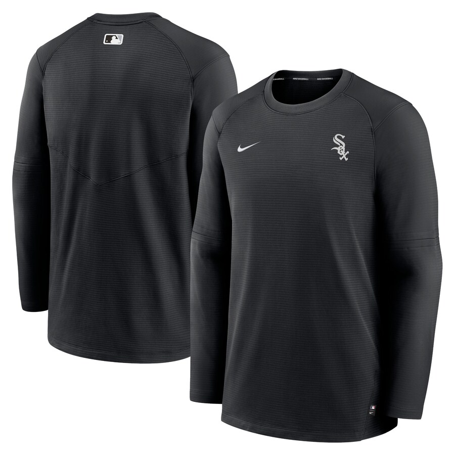 Men's Chicago White Sox Nike Black Authentic Collection Logo Performance Long Sleeve T-Shirt - Ujersey Shop