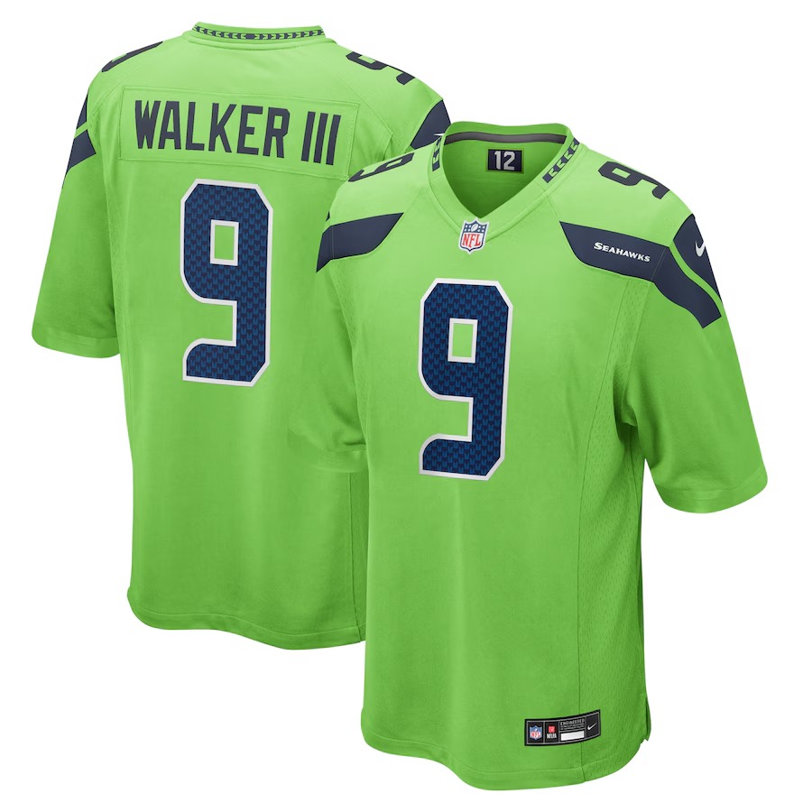 Men's Seattle Seahawks Kenneth Walker III Nike Neon Green  Game Jersey - Ujersey Shop