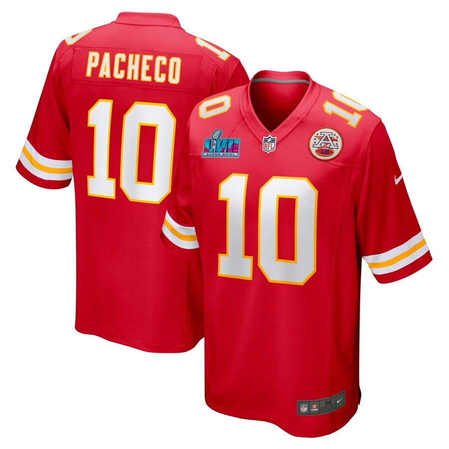 Men's Kansas City Chiefs Isiah Pacheco Nike Red Super Bowl LVII Patch Game Jersey - Ujersey Shop