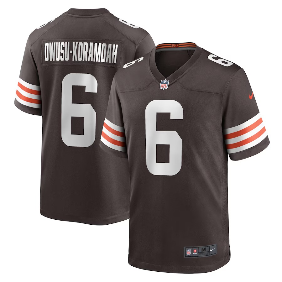 Men's Cleveland Browns Jeremiah Owusu-Koramoah Nike Brown Team Game Jersey - Ujersey Shop