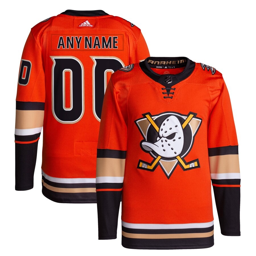 Men's Anaheim Ducks adidas Orange Alternate Primegreen Authentic Pro Custom Jersey - Ujersey Shop