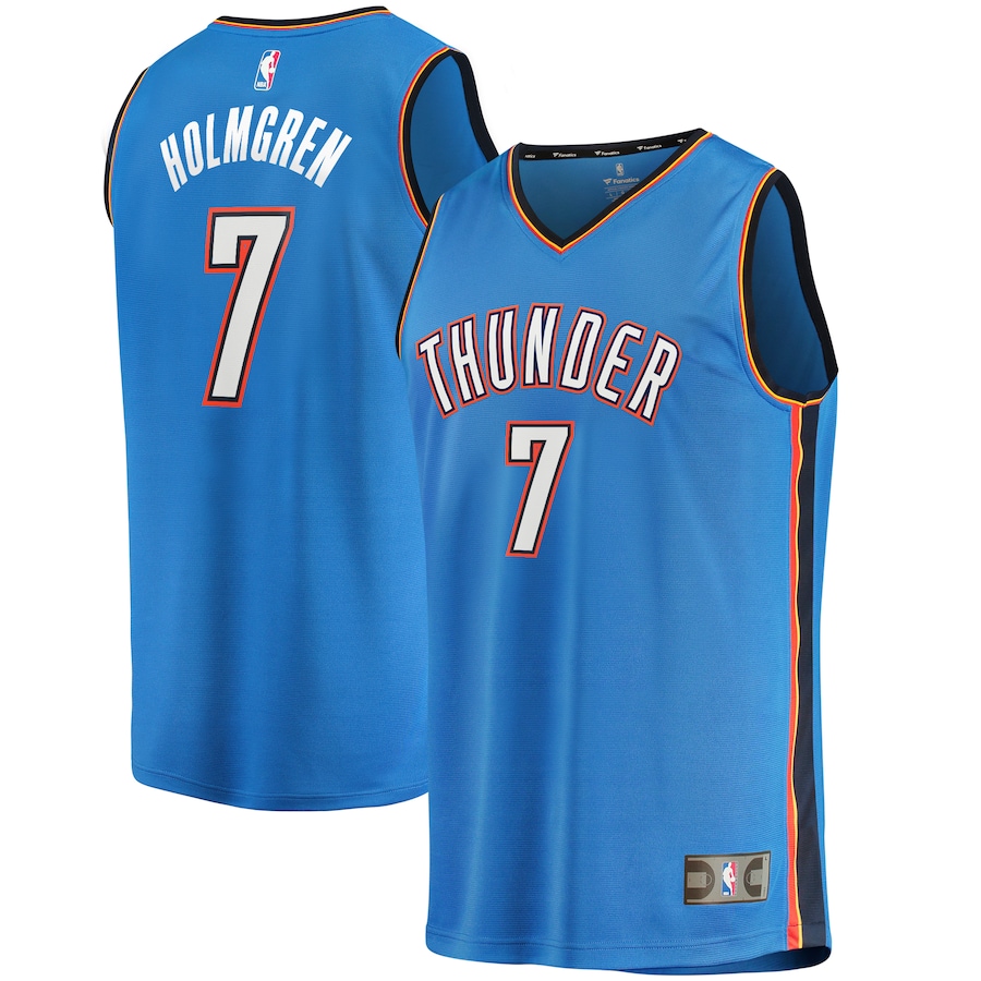 Men's Oklahoma City Thunder Chet Holmgren Fanatics Blue 2022 NBA Draft First Round Pick Fast Break Replica Player Jersey - Icon Edition - Ujersey Shop
