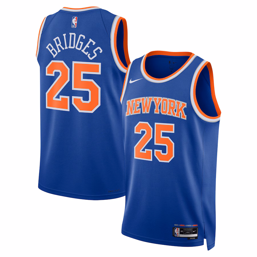 Unisex New York Knicks Mikal Bridges Nike Blue 2024 Offseason Addition Nike Swingman Jersey - Ujersey Shop