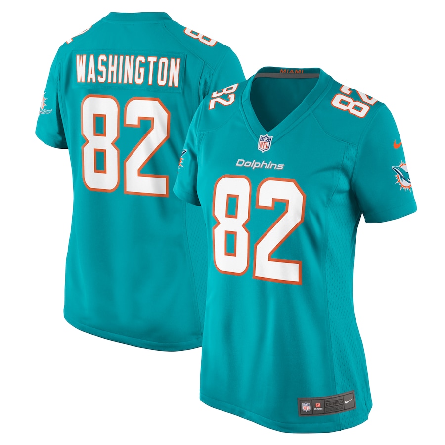 Women's Miami Dolphins Tahj Washington Nike Aqua Game Jersey - Ujersey Shop