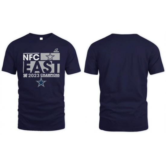 Men's Dallas Cowboys Navy 2023 NFC East Division Champions Big & Tall Conquer Tee T-Shirt - Ujersey Shop