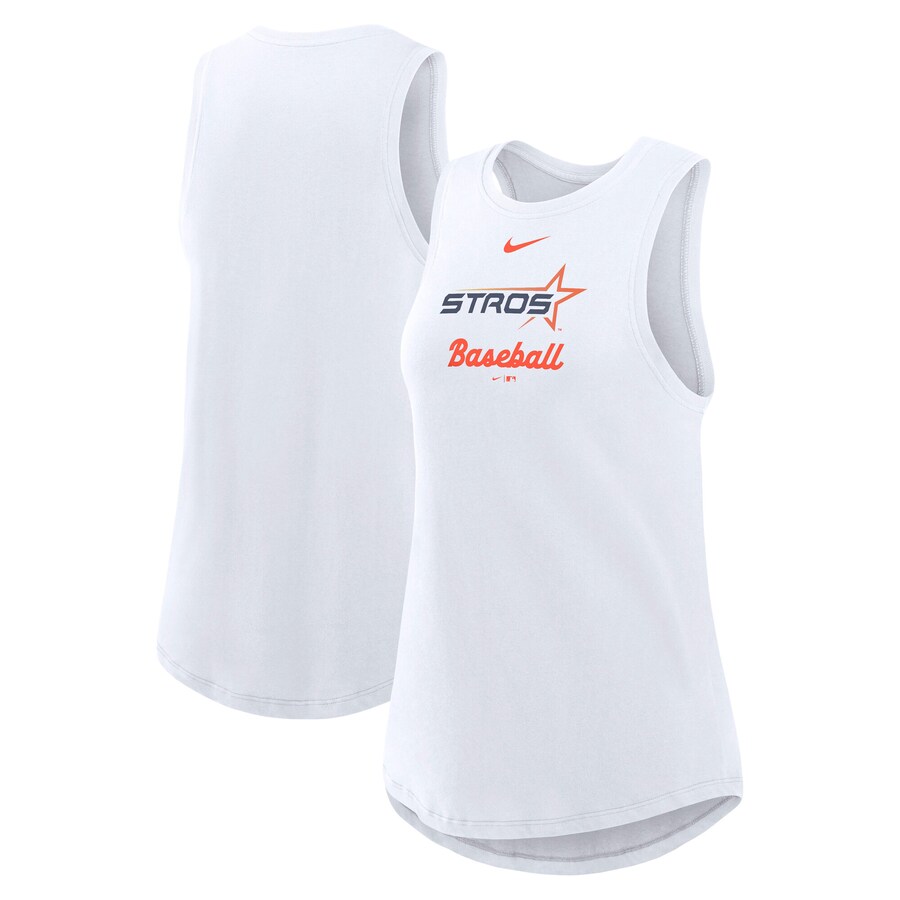 Women's Houston Astros Nike White 2025 City Connect Tri-Code High Neck Performance Tank Top - Ujersey Shop
