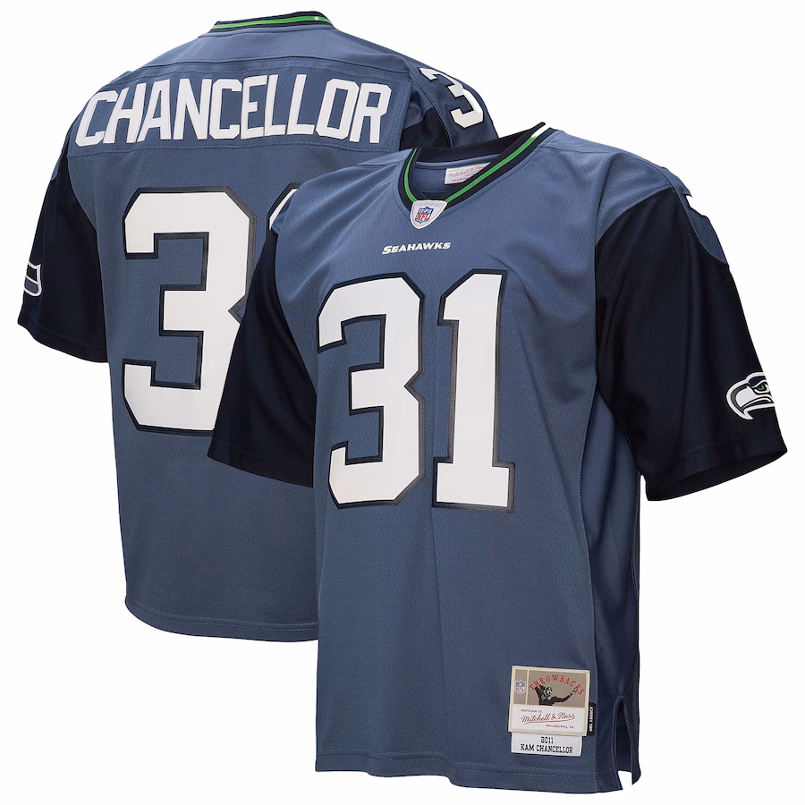 Men's Seattle Seahawks Kam Chancellor Mitchell & Ness Blue 2011 Legacy Replica Jersey - Ujersey Shop