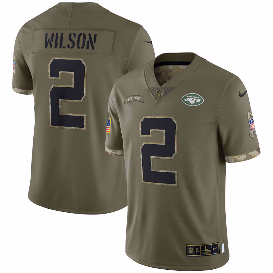 Men's New York Jets Nike Olive 2022 Salute To Service Limited Jersey - Ujersey Shop