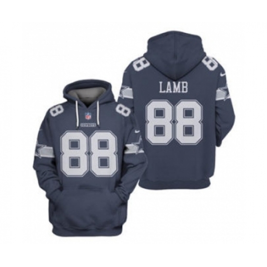 Men's Dallas Cowboys #88 CeeDee Lamb 2021 Navy Pullover Football Hoodie - Ujersey Shop
