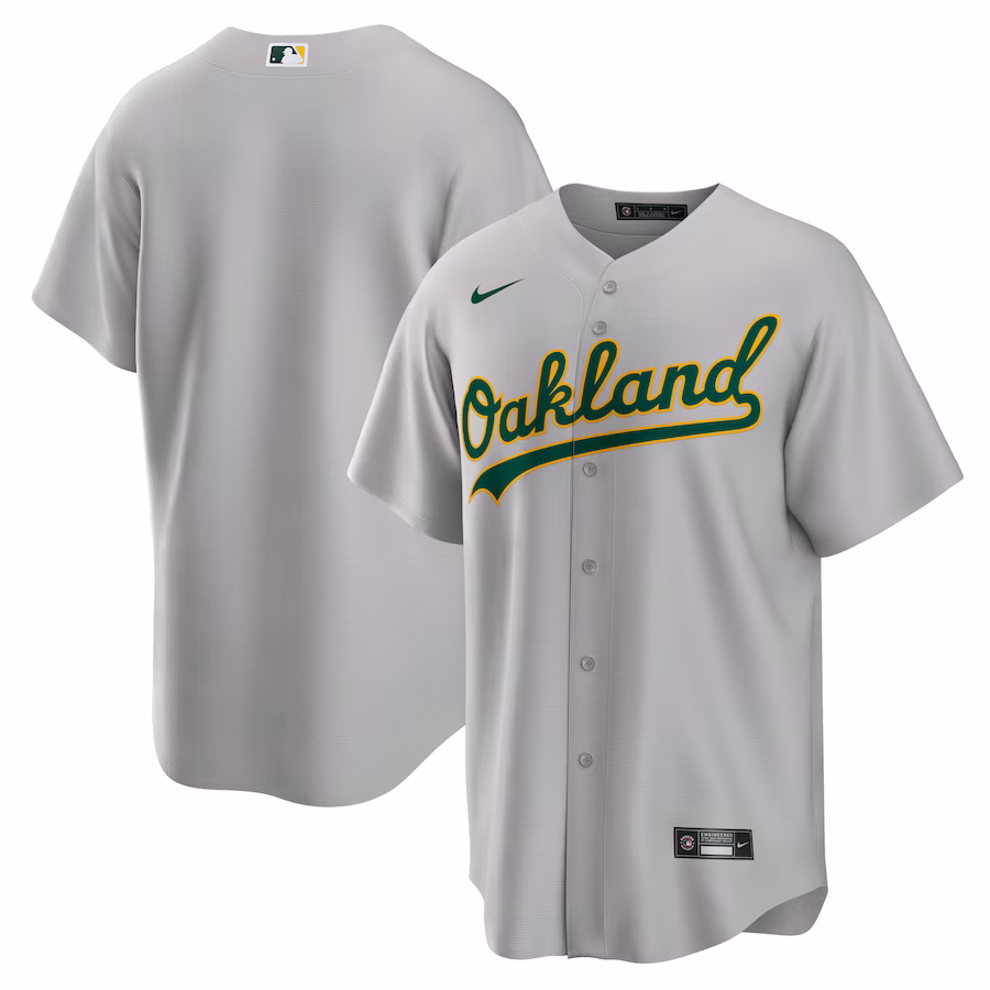 Men's Oakland Athletics Nike Gray Road Replica Team Jersey - Ujersey Shop