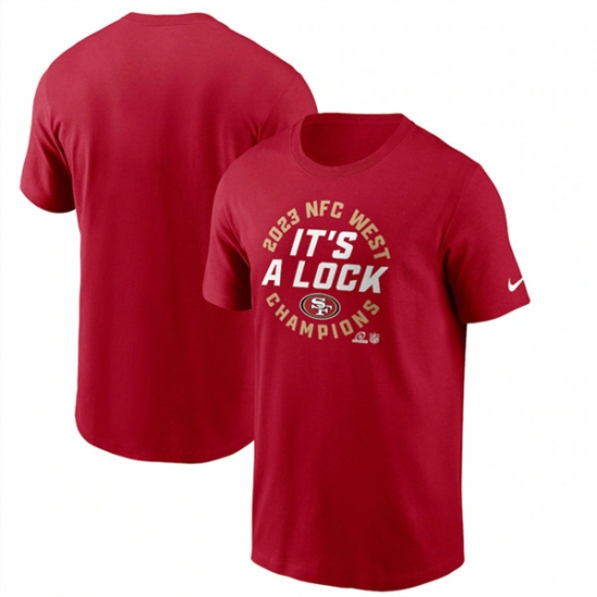 Men's San Francisco 49ers Red 2023 NFC West Champions T-Shirt - Ujersey Shop
