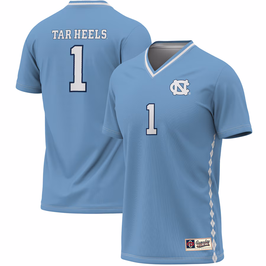 Men's GameDay Greats #1 Carolina Blue North Carolina Tar Heels Lightweight Soccer Fashion Jersey - Ujersey Shop