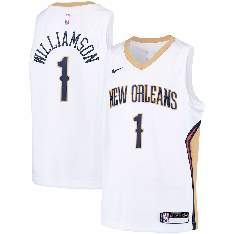 Youth New Orleans Pelicans Zion Williamson Nike White Swingman Player Jersey - Association Edition - Ujersey Shop