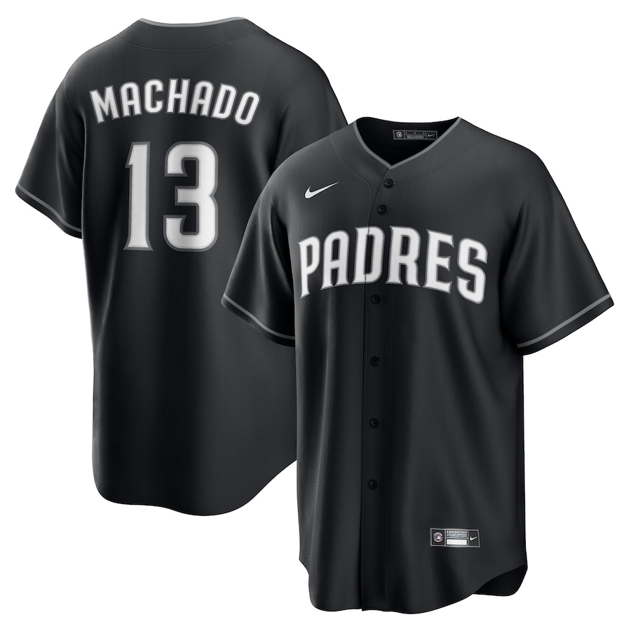 Men's San Diego Padres Manny Machado Nike Black Lights Out Replica Player Jersey - Ujersey Shop