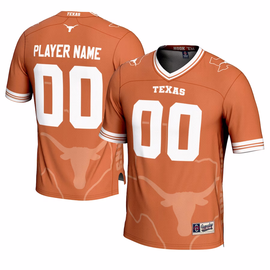 Texas Longhorns GameDay Greats Youth Icon Print NIL Pick-A-Player Football Jersey - Texas Orange - Ujersey Shop