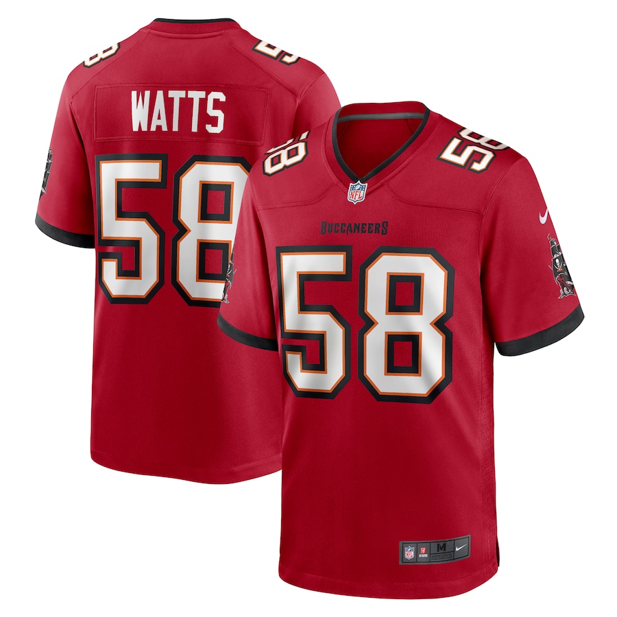Men's Tampa Bay Buccaneers Markees Watts Nike  Red  Game Jersey - Ujersey Shop