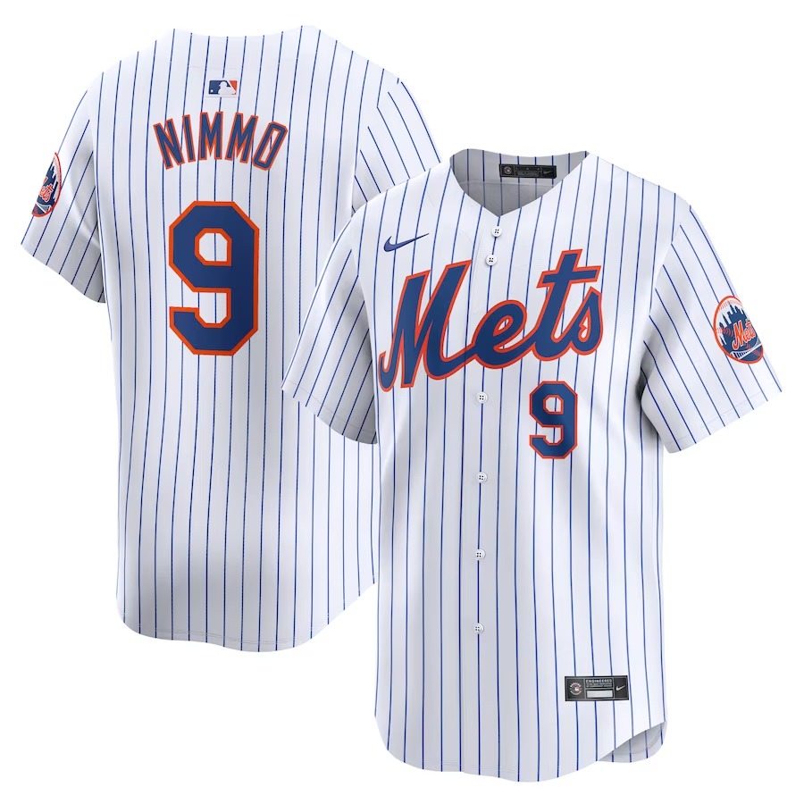 Men's New York Mets Brandon Nimmo Nike White Home Limited Player Jersey - Ujersey Shop