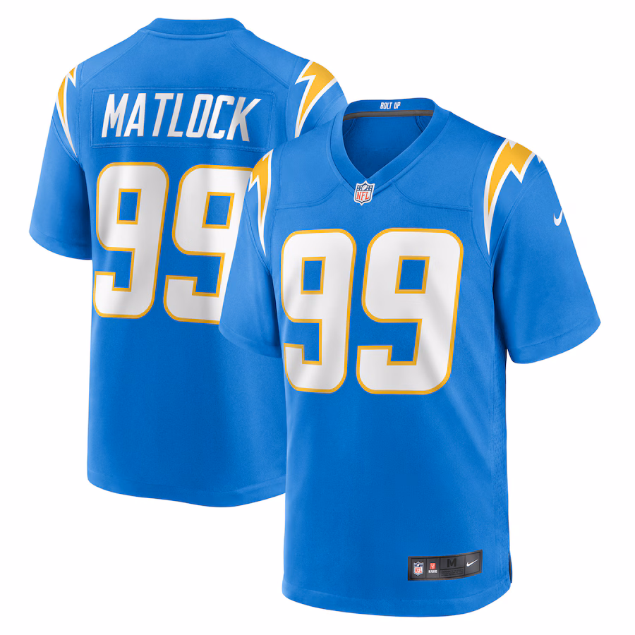 Men's Los Angeles Chargers Scott Matlock Nike Powder Blue Team Game Jersey - Ujersey Shop