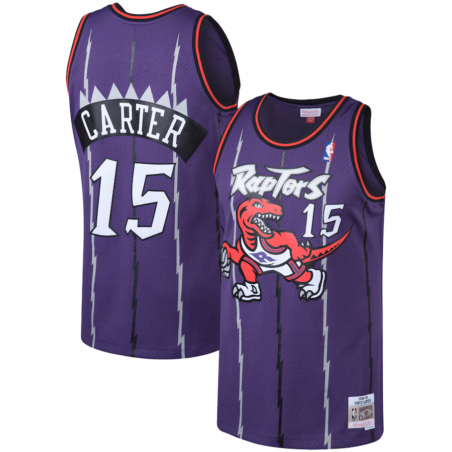 Men's Toronto Raptors Vince Carter Mitchell & Ness Purple 1998/99 Big & Tall Hardwood Classics Swingman Jersey - Ujersey Shop