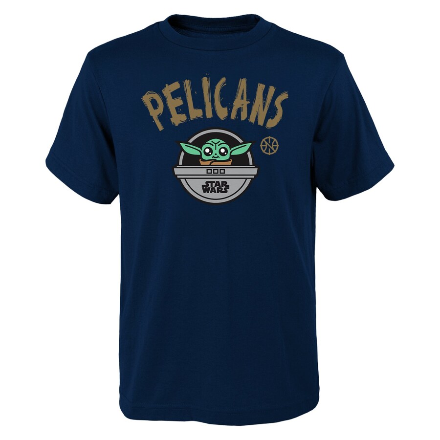 Youth New Orleans Pelicans Navy Star Wars The Child T-Shirt - Ujersey Shop