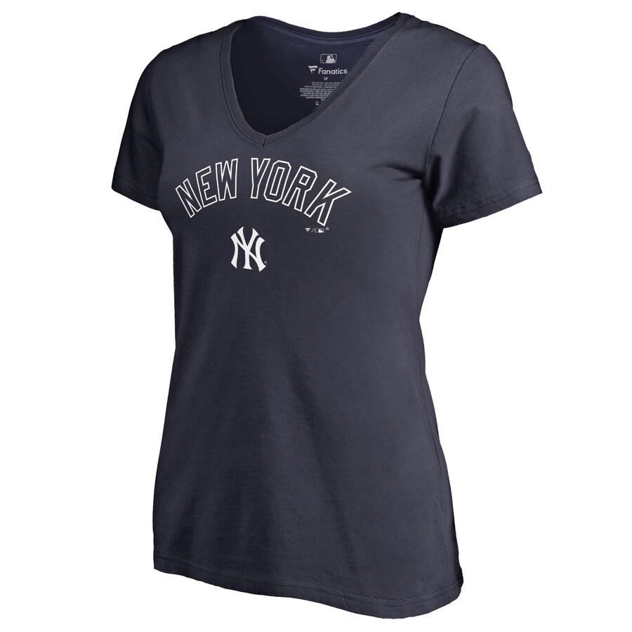 Women's New York Yankees Navy Team Lockup T-Shirt - Ujersey Shop