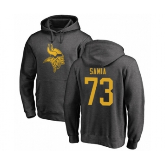 Football Minnesota Vikings #73 Dru Samia Ash One Color Pullover Hoodie - Ujersey Shop